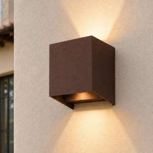Top light applique perth corten cubo moderno led 10w cct 3000k 4000k ip65
