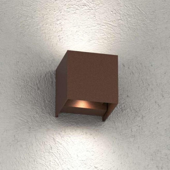 Top light applique perth corten cubo moderno led 10w cct 3000k 4000k ip65