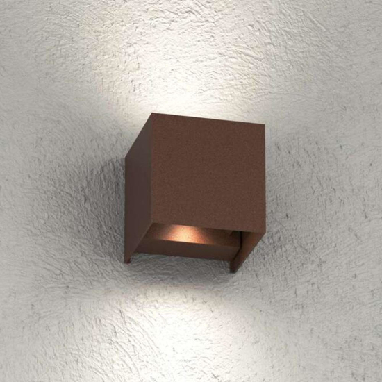 Top light applique perth corten cubo moderno led 10w cct ip65