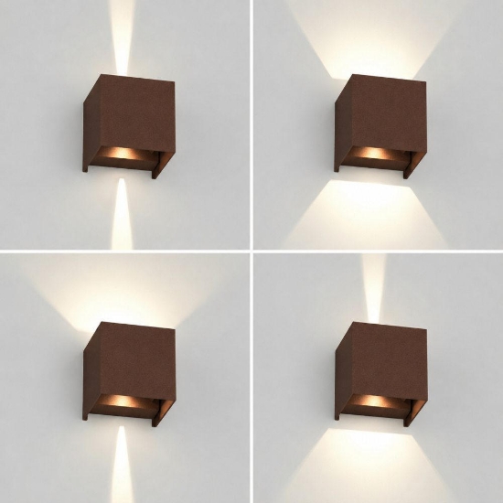 Top light applique perth corten cubo moderno led 10w cct 3000k 4000k ip65