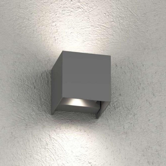Top light perth applique da esterno antracite led cct  3000k 4000k cubo moderno ip65