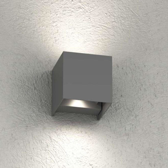Top light perth applique da esterno antracite led cct cubo moderno ip65