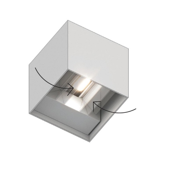 Top light perth applique da esterno antracite led cct  3000k 4000k cubo moderno ip65