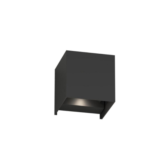 Top light perth applique cubo nero per esterno led 10w cct 3000k 4000k