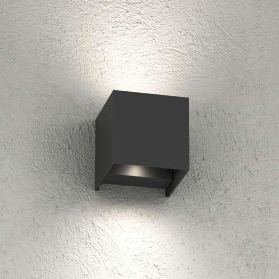 Top light perth applique cubo nero per esterno led 10w cct