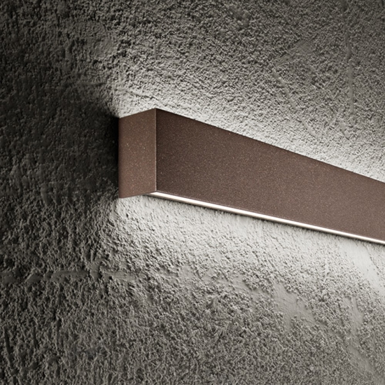 Applique led 14w 3000k marrone rettangolare rummo perenz