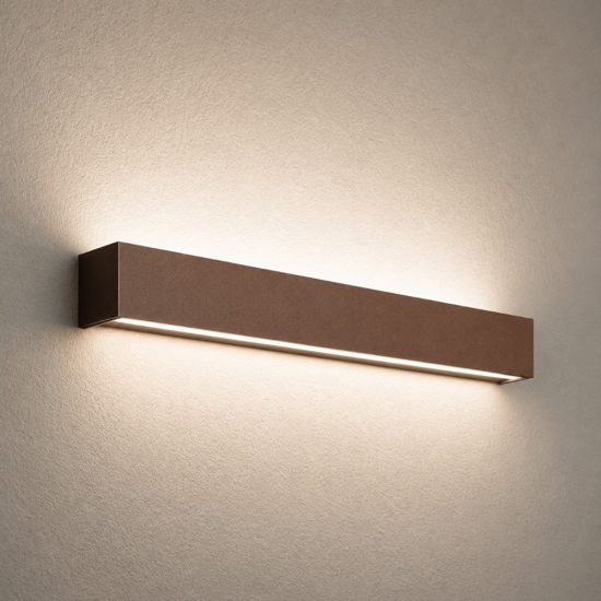 Applique da parete led 20w 3000k 59cm marrone rummo perenz