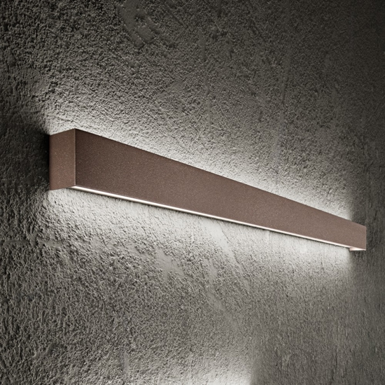 Applique da parete led 20w 3000k 59cm marrone rummo perenz
