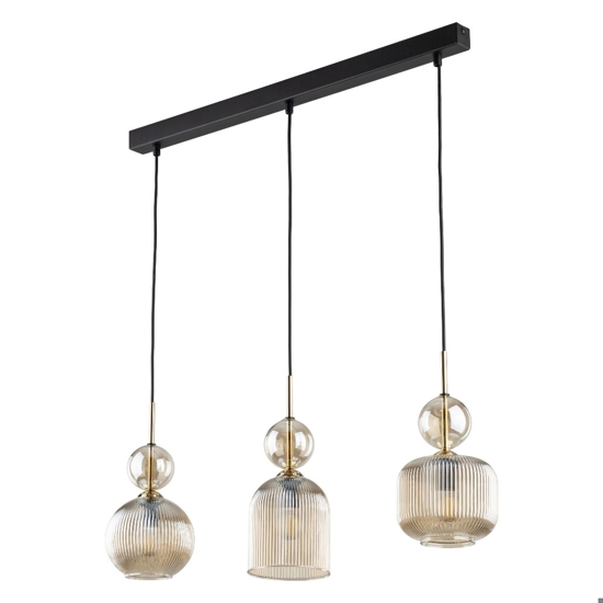 lampadario per cucina 3 vetri ambra pendenti