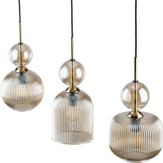 lampadario per cucina 3 vetri ambra pendenti