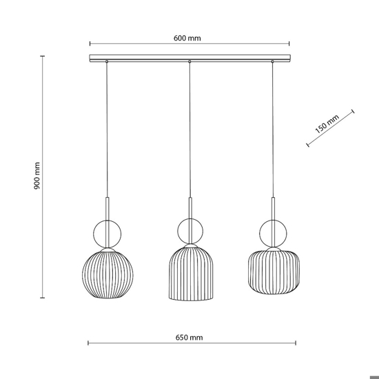 lampadario per cucina 3 vetri ambra pendenti