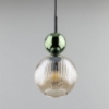 Lampada a sospensione per bagno vetro ambra verde