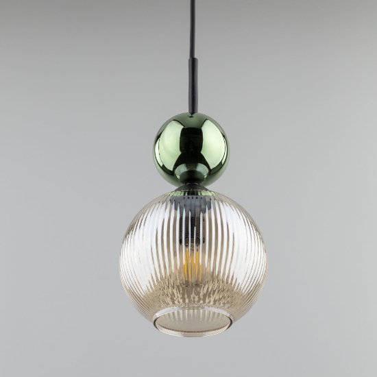 Lampada a sospensione per bagno vetro ambra verde