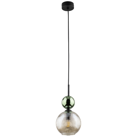 Lampada a sospensione per bagno vetro ambra verde