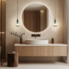Lampada a sospensione per bagno vetro ambra verde