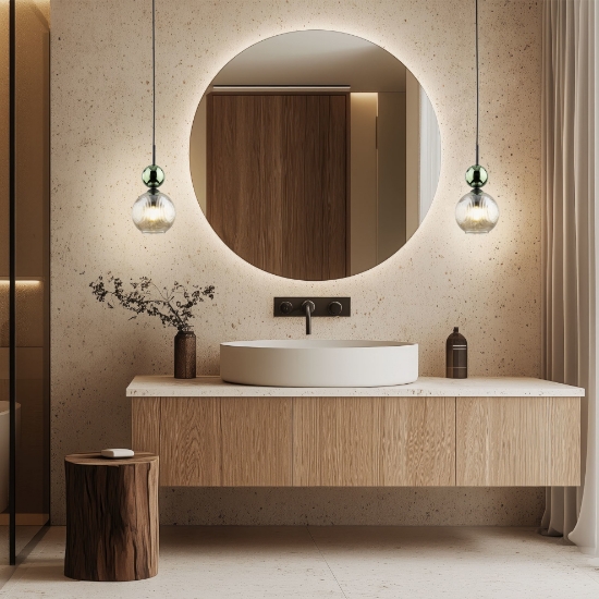 Lampada a sospensione per bagno vetro ambra verde