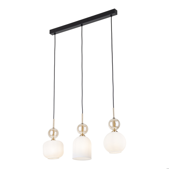 lampadario oro barra 3 vetri pendenti ambra bianco per tavolo cucina