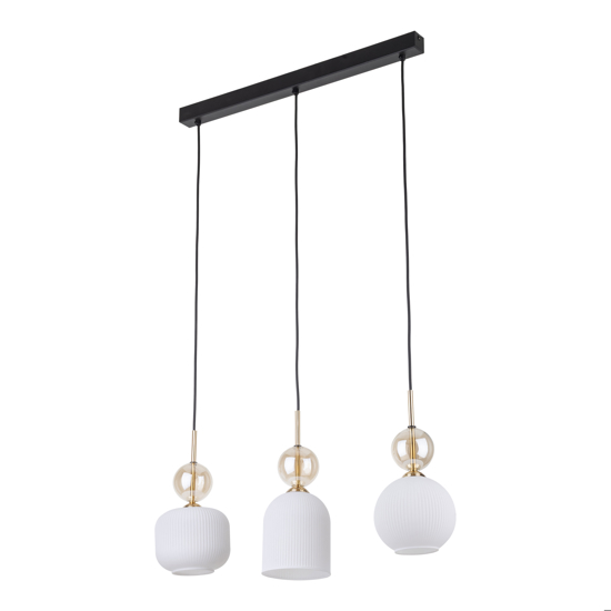 lampadario oro barra 3 vetri pendenti ambra bianco per tavolo cucina