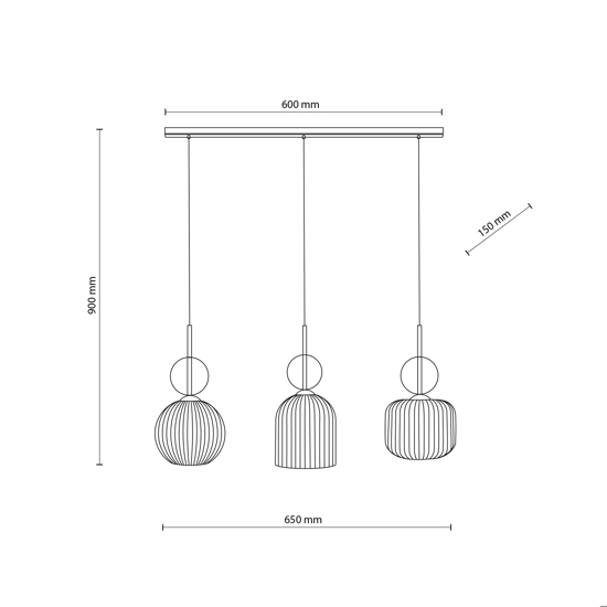 lampadario oro barra 3 vetri pendenti ambra bianco per tavolo cucina