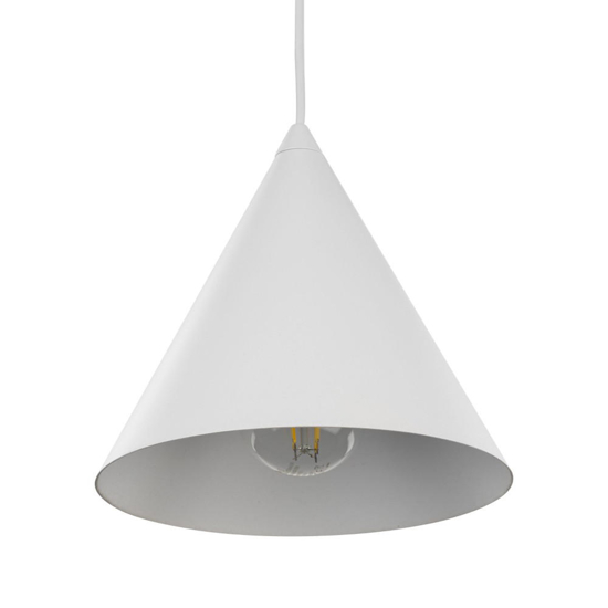 Lampada cono bianco a sospensione 21 cm