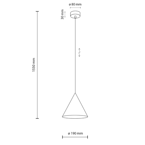 Lampada cono bianco a sospensione 21 cm
