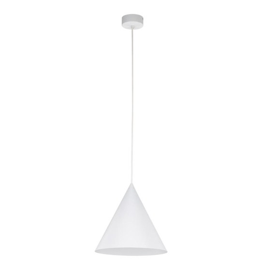 Lampada a sospensione cono di metallo bianco 26 cm per cucina