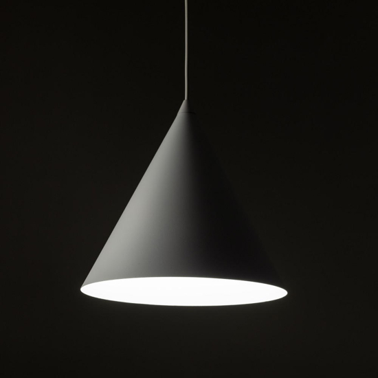 Lampada a sospensione cono di metallo bianco 26 cm per cucina