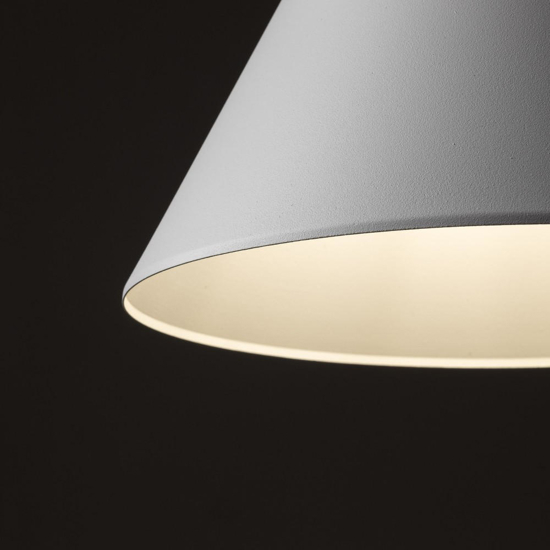 Lampadario cono bianco di metallo 33 cm per cucina