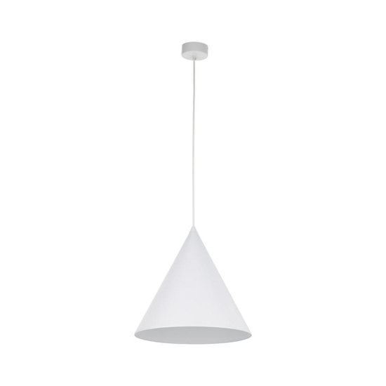 Lampadario cono bianco di metallo 33 cm per cucina