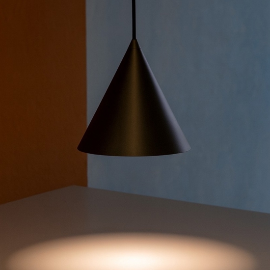 Lampada a sospensione cono di metallo 26 cm marrone scuro per cucina