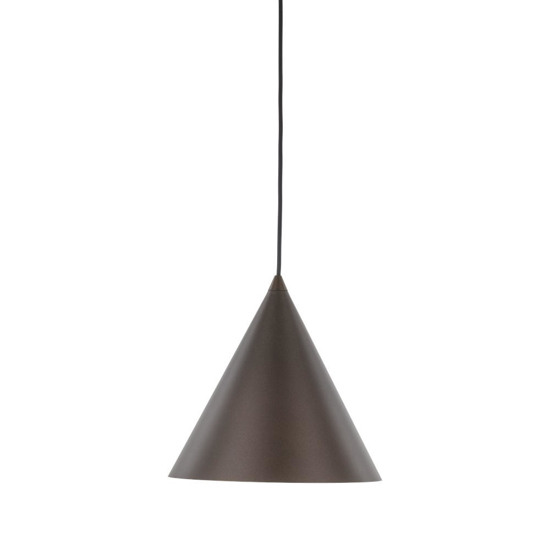 Lampada a sospensione cono di metallo 26 cm marrone scuro per cucina