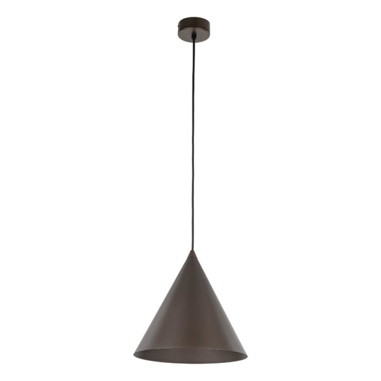 Lampada a sospensione cono di metallo 26 cm marrone scuro per cucina