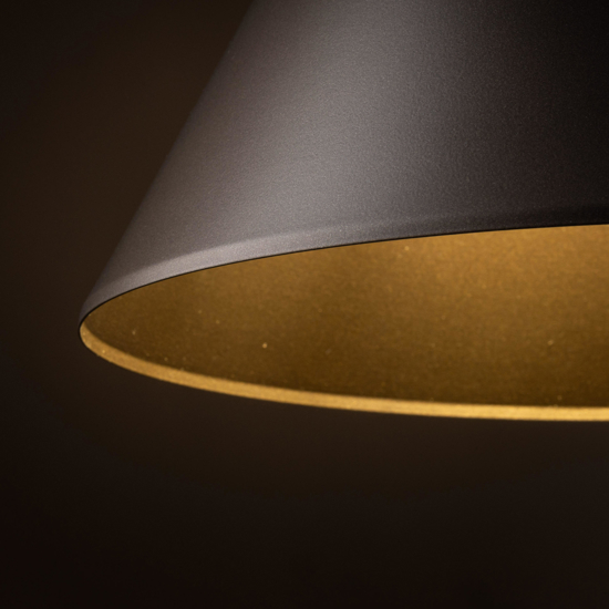 Lampadario a sospensione marrone scuro cono 33 cm di metallo per cucina