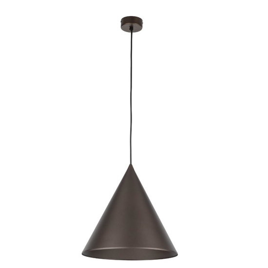 Lampadario a sospensione marrone scuro cono 33 cm di metallo per cucina