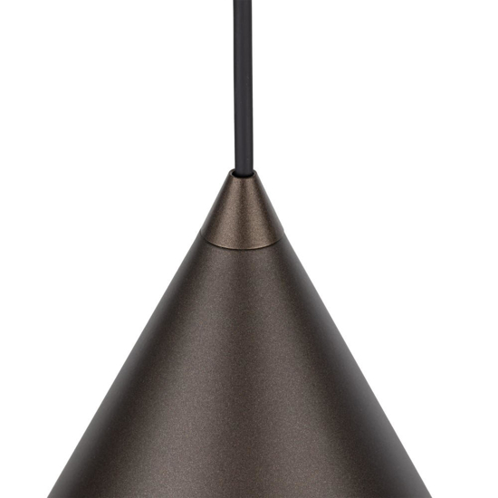 Lampadario a sospensione marrone scuro cono 33 cm di metallo per cucina