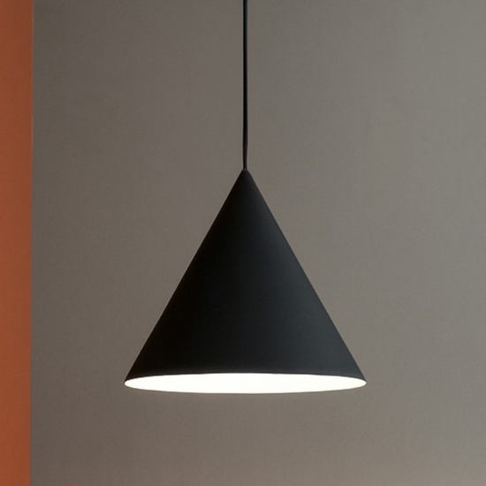 Lampada a sospensione cono nero 33 cm per cucina