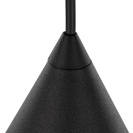 Lampada a sospensione cono 21 cm di metallo nero per isola