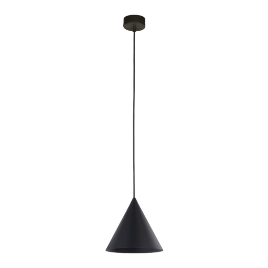 Lampada a sospensione cono 21 cm di metallo nero per isola