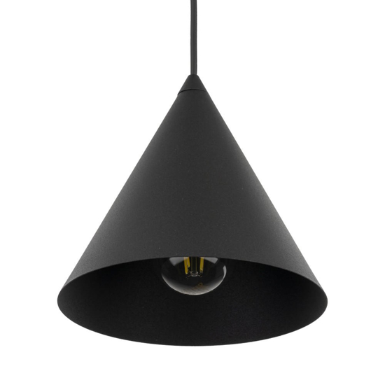 Lampada a sospensione cono 21 cm di metallo nero per isola