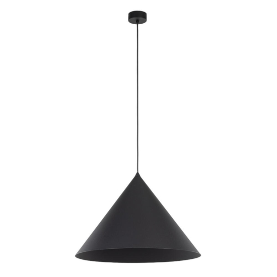 Lampadario cono di metallo nero 50 cm per cucina