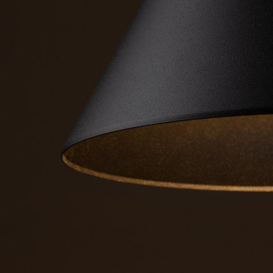 Lampadario cono di metallo nero 50 cm per cucina