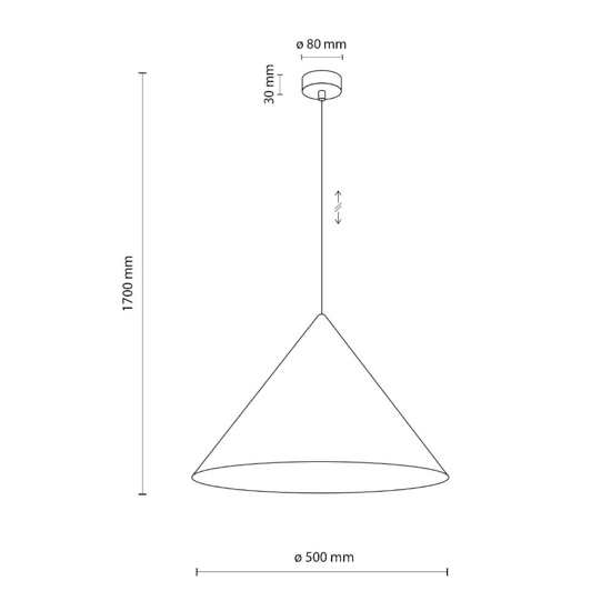 Lampadario cono marrone 50 cm per tavolo sala da pranzo