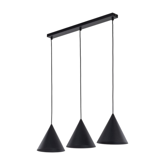 Lampadario nero 3 coni per cucina