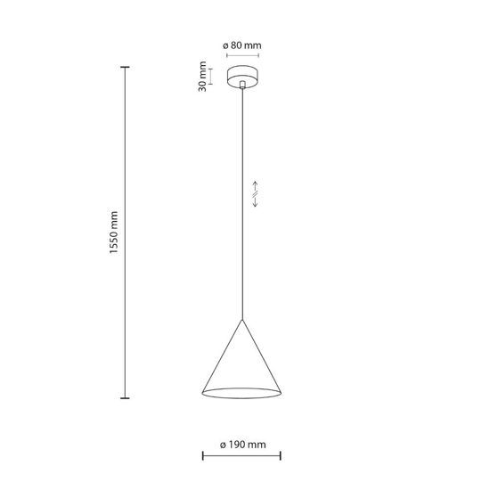 Lampada cono a sospensione beige 19cm