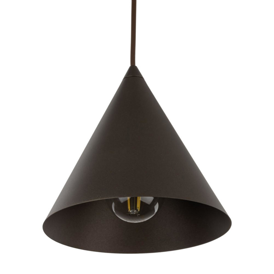 Lampada a sospensione cono marrone 21 cm per isola cucina