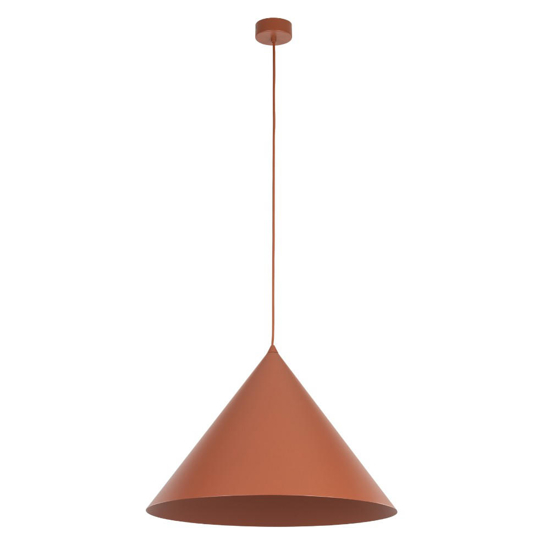 Lampadario colore mattone 50 cm cono di metallo per cucina