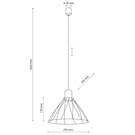 Lampadario per cucina a cono nero 29 cm diffusore a gabbia