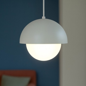 Lampada a sospensione per isola penisola cucina beige sfera 17 cm