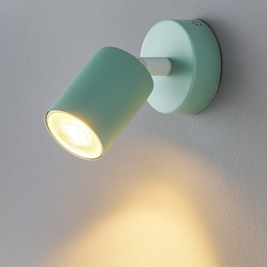 Applique verde menta da parete soffitto cilindro orientabile