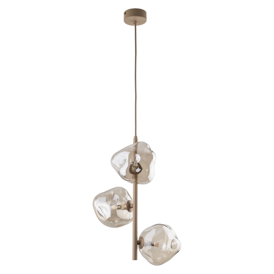 Lampadario per camera da letto verticale design moderno vetri cognac